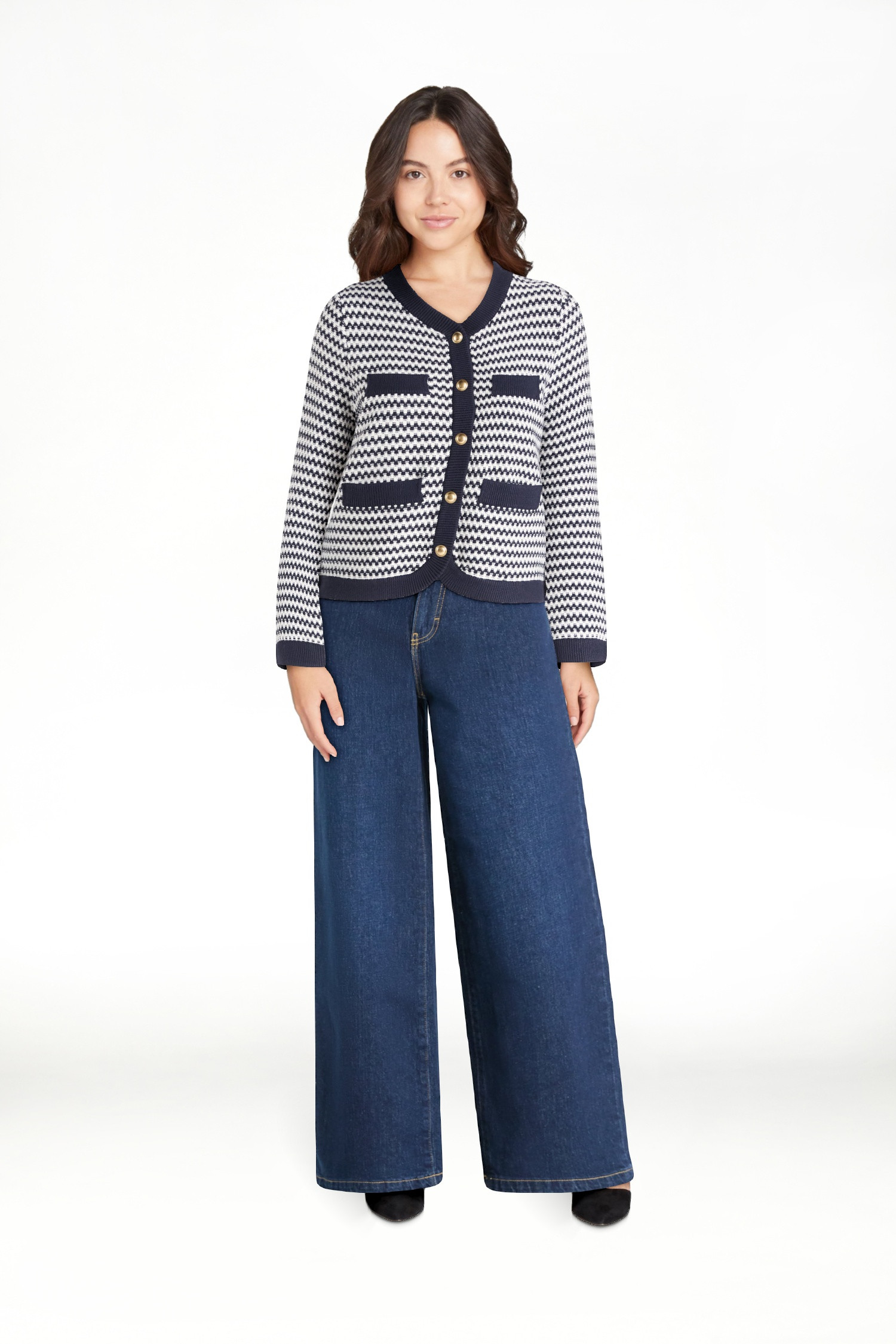 Free Assembly Women's and Women's Plus Textured Cardigan Sweater with Welt Pockets, Lightweight, ... | Walmart (US)