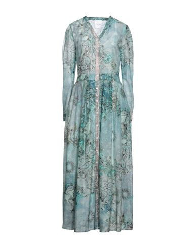 Black Coral Woman Maxi dress Turquoise Size 10 Cotton, Silk | YOOX (US)