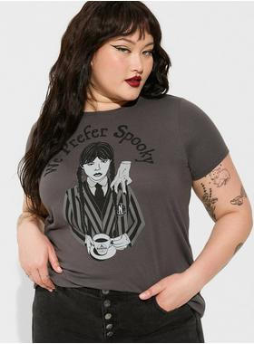 Wednesday Classic Fit Cotton Crew Neck Tee | Torrid (US & Canada)