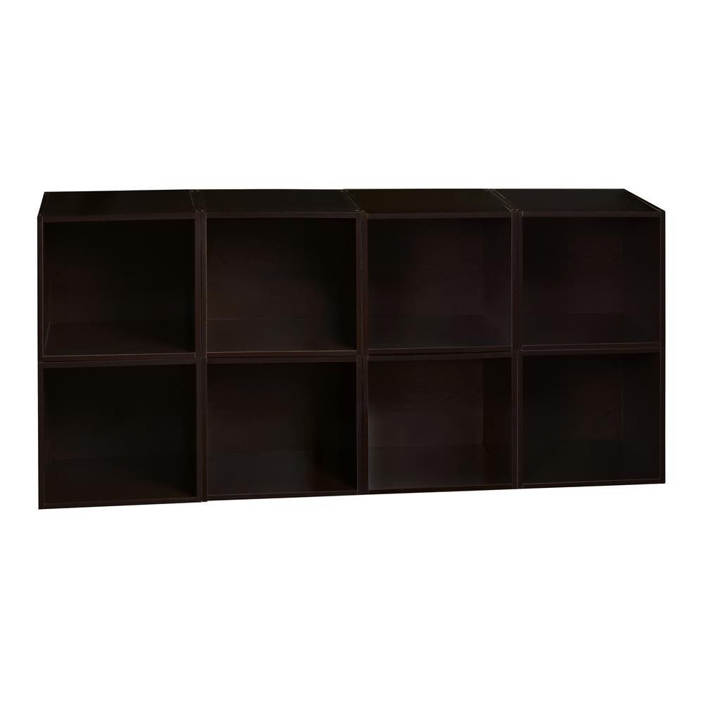 Regency 26 in. H x 52 in. W x 13 in. D Truffle Wood 8-Cube Storage Organizer | The Home Depot