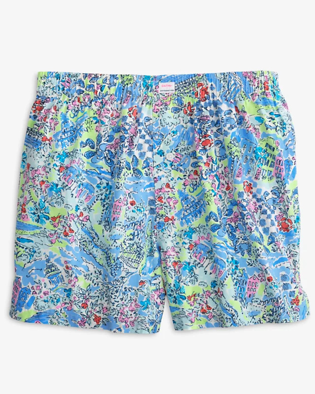 Lilly Pulitzer x Southern Tide Mens 4" Printed Boxer | Lilly Pulitzer