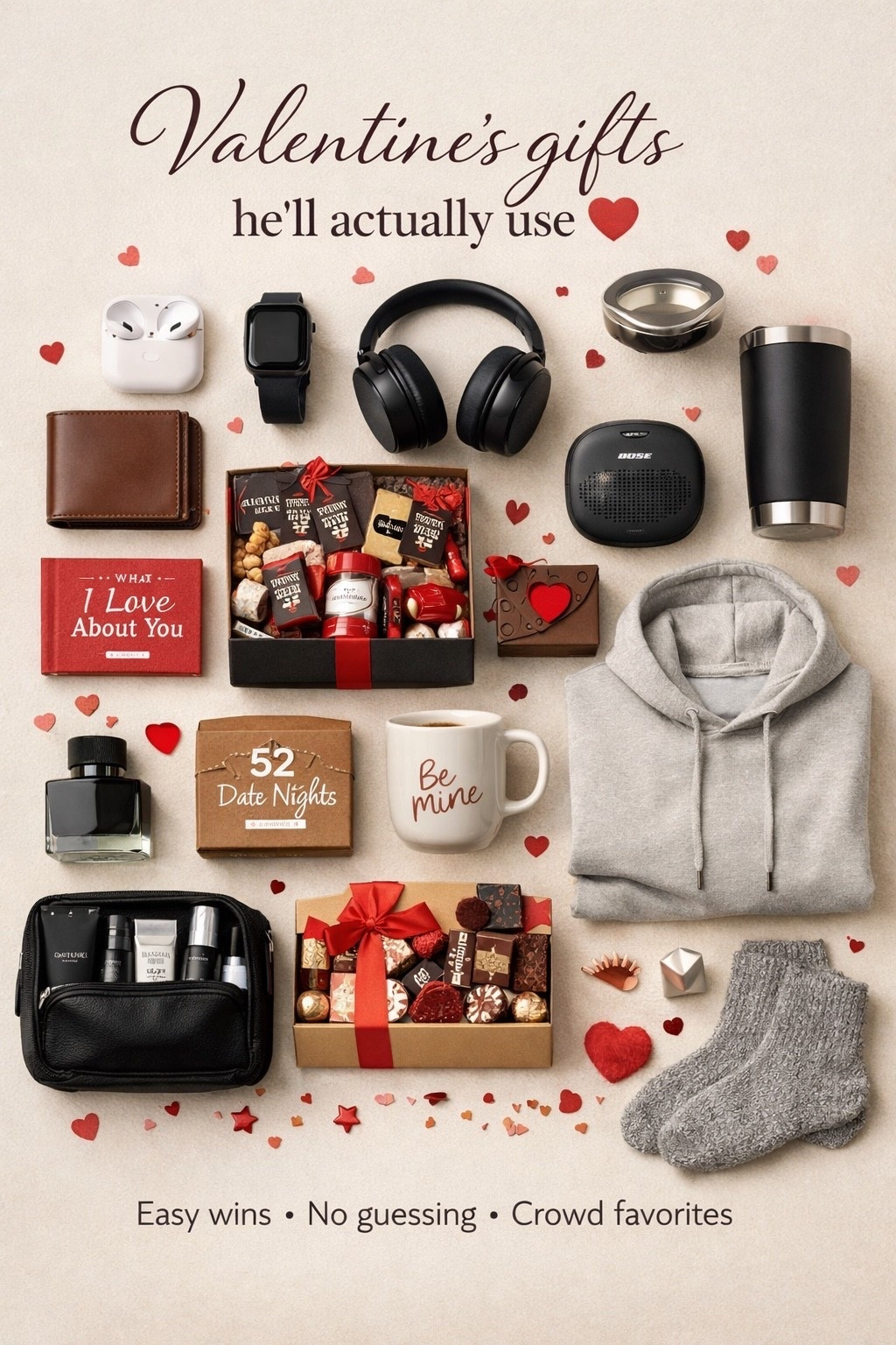Valentine’s gifts he’ll actually use ❤️
I rounded up easy, no-guessing gift ideas that are practical but still feel thoughtful — from tech favorites to cozy essentials and classic treats.

#LTKMens #LTKSaleAlert #LTKValentine