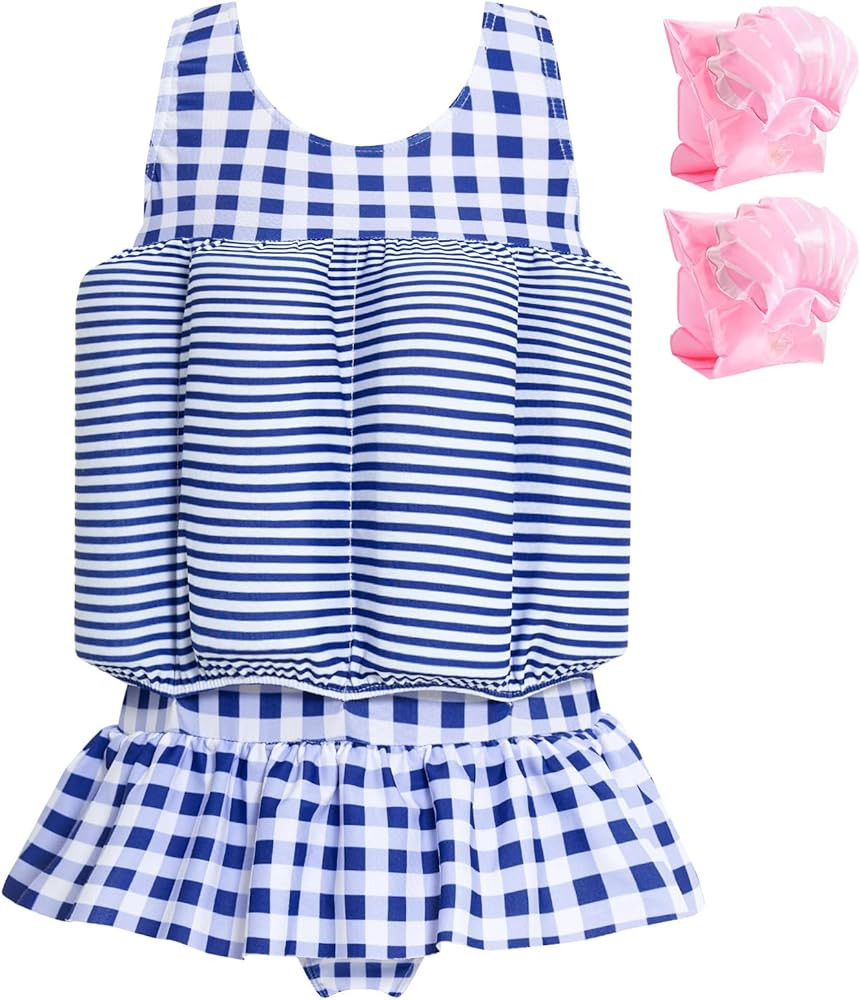 Baby Girls Swimsuit with Floatation Toddler One Piece Swimsuits Kids Swim Vest Swimwear Float Sui... | Amazon (US)