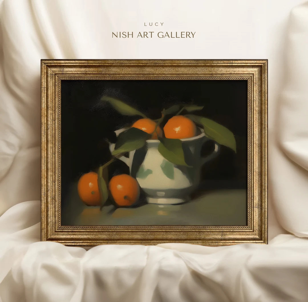 Vintage Art Prints Framed Citrus Painting Print Still Life Kitchen Painting Print Fruit Wall Art ... | Etsy (US)