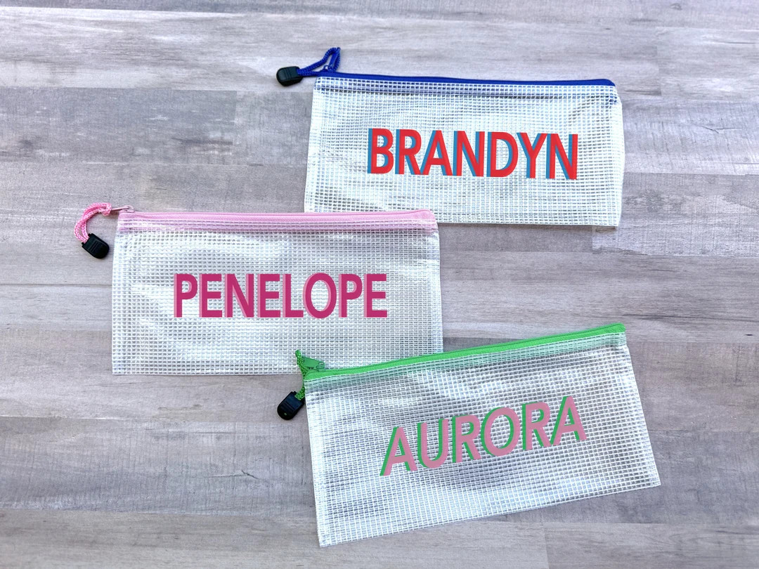 Personalized Pencil Casecustom Monogram Pencil Bag Pouchgift for Teachergift for Kidshadow Nameba... | Etsy (US)