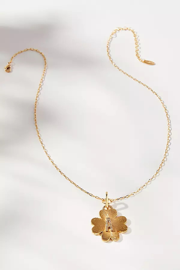 Monogram Clover Charm Necklace | Anthropologie (US)