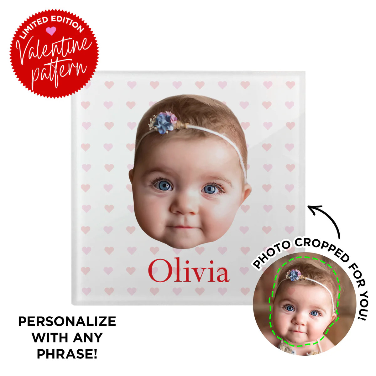 Personalized Valentine Baby Coaster | Type League Press