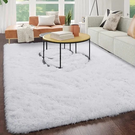Fashionable and durable White Fluffy Rugs for Bedroom 4x6 Rug Furry Rug for Kids Room Bedside Rug Ar | Walmart (US)