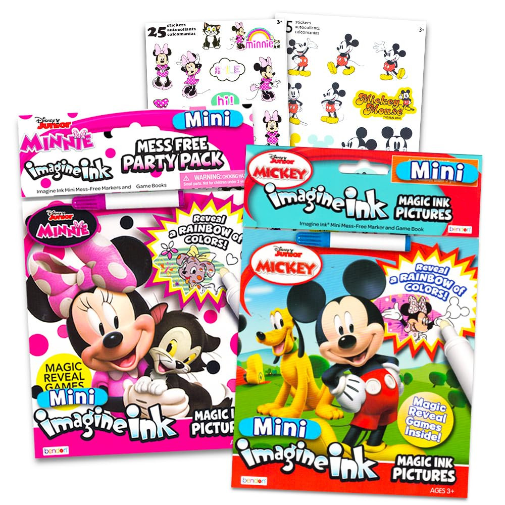 Disney Minnie and Mickey Mouse Imagine Ink Book Bundle with Mickey Mouse Stickers and Mess-Free M... | Amazon (US)