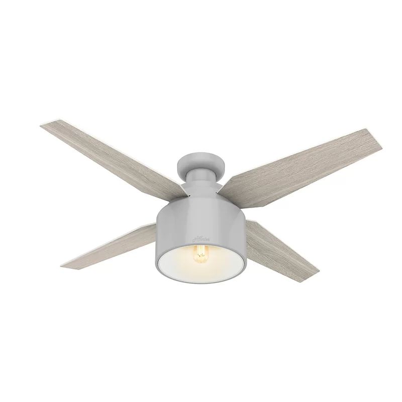 52" Cranbrook Low Profile 4 Blade Ceiling Fan with Remote, Light Kit Included | Wayfair North America