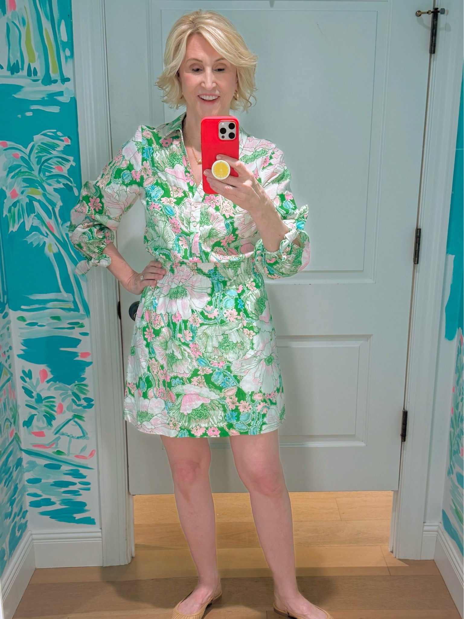 This Lilly Pulitzer dress just feels like sunshine in outfit form 🌸💚 The bright print, easy fit, and fun colors instantly put me in a happy mood the second I put it on. It’s one of those effortless dresses that works for brunch, vacation days, or anytime you want your outfit to do all the talking ✨

#LTKgrwm #LTKSeasonal #LTKOver40
