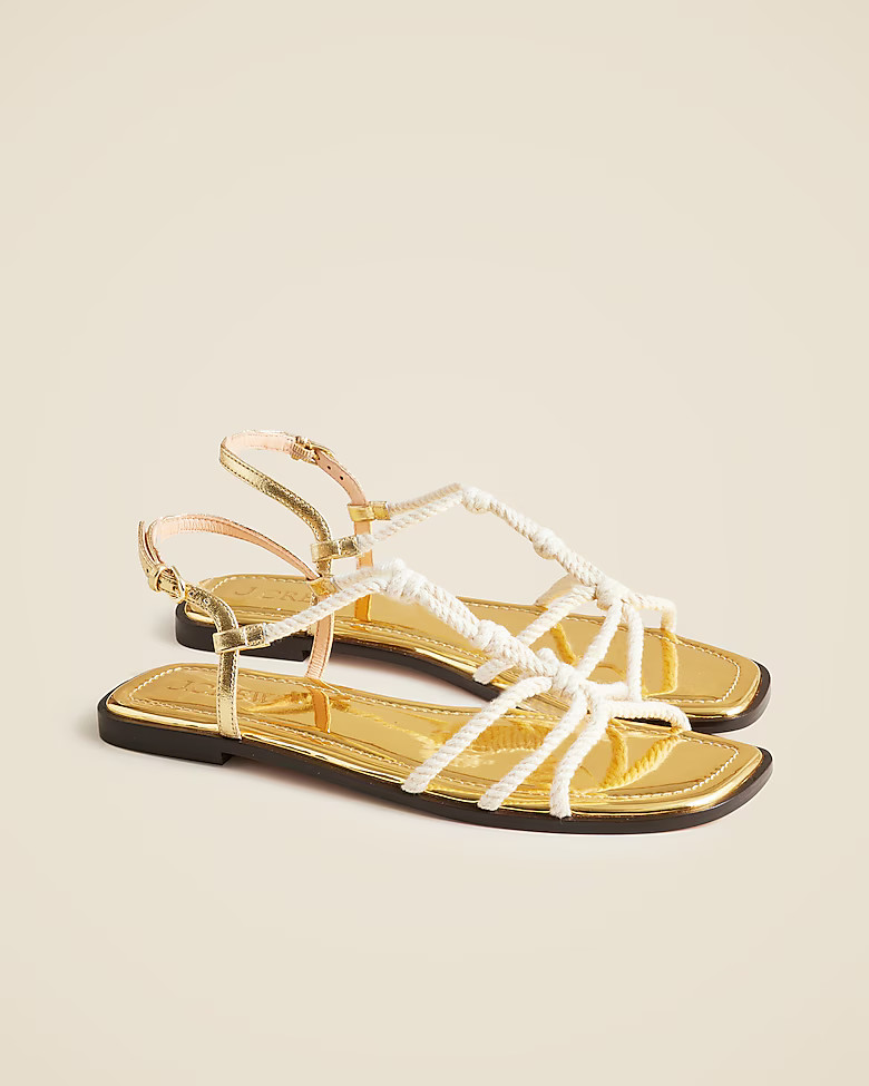 Knotted rope sandals in metallic | J. Crew US