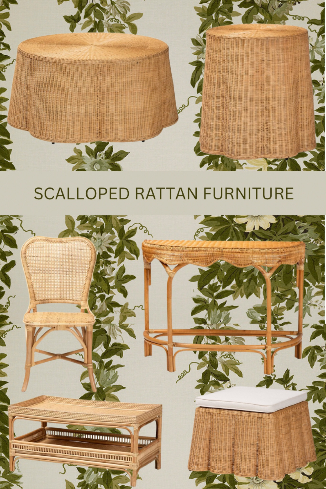 Scalloped rattan furniture 

#LTKhome