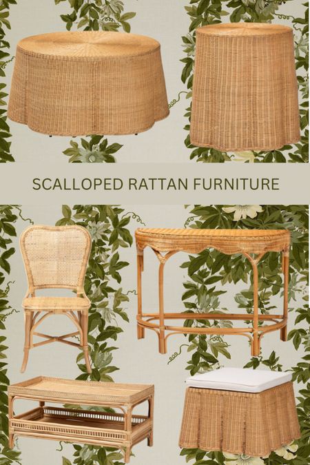 Scalloped rattan furniture 

#LTKhome