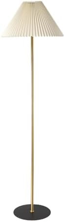 KUNJOULAM Modern Pleated Floor Lamp, Black Pole Floor Lamps, Simple Design Tall Lamp with Adjusta... | Amazon (CA)