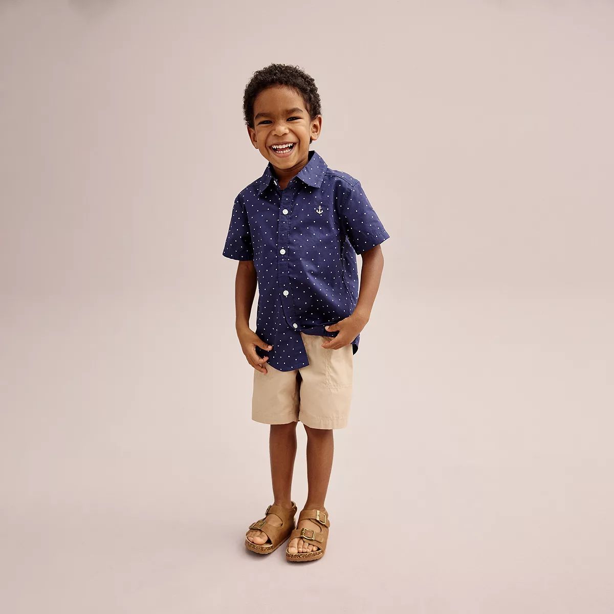 Toddler Boy Carter's 2-Piece Polka-Dot Button Down Shirt & Shorts Set | Kohl's
