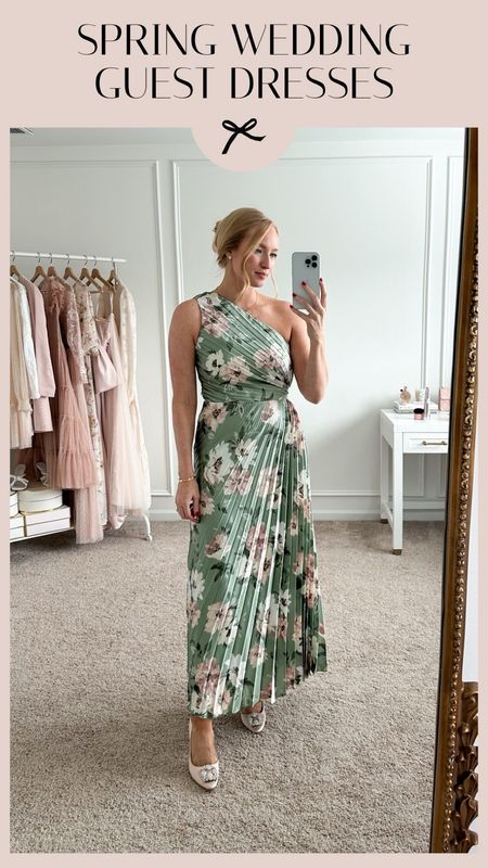Spring wedding dress idea! I love the print of this Abercrombie dress and the one shoulder style. I’ve paired it with my go-to Manolos for the perfect spring look!

#LTKshoecrush #LTKwedding #LTKSeasonal