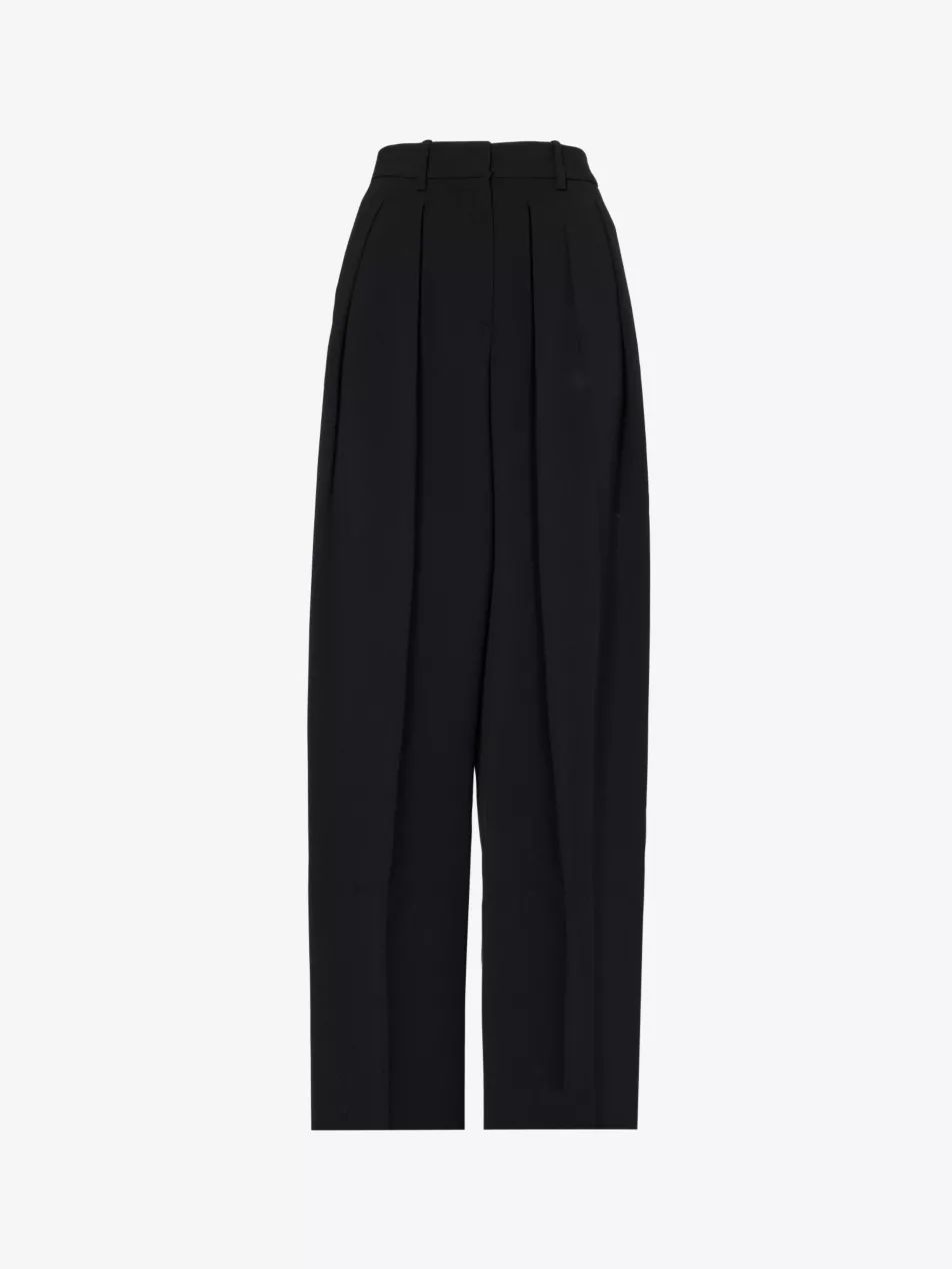 High-rise pleated woven trousers | Selfridges