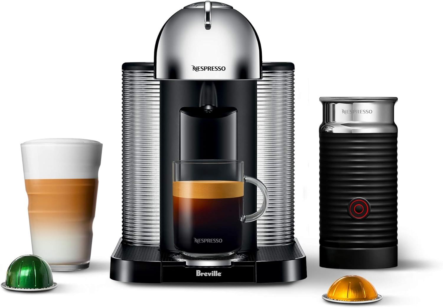 Amazon.com: Nespresso Vertuo Coffee and Espresso Machine by Breville, 5 Cups, Chrome: Home & Kitc... | Amazon (US)