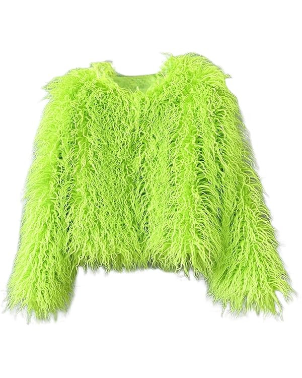 Winter Fluffy Faux Fur Coat Women's Shaggy Jacket Long Sleeve Outwear | Amazon (US)