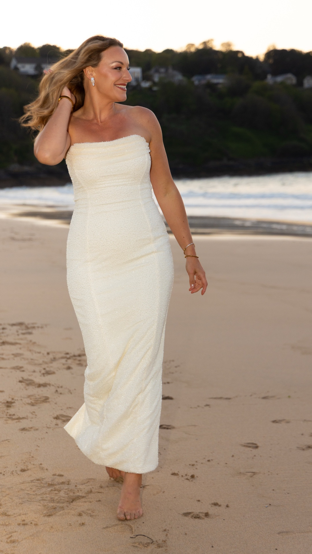Oh Polly white midaxi beaded strapless dress￼- hen party outfit idea mid-size wearing size 12 ✨🪽☀️🤍

#LTKsummer #LTKmidsize #LTKuk