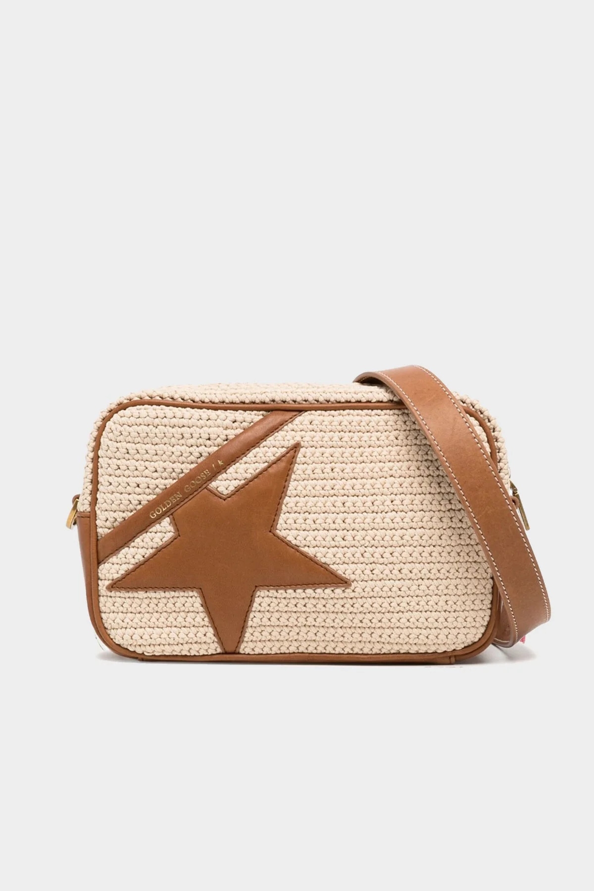 Star-Bag Crochet Body and Leather Shoulder Bag in Brown | Shop Olivia
