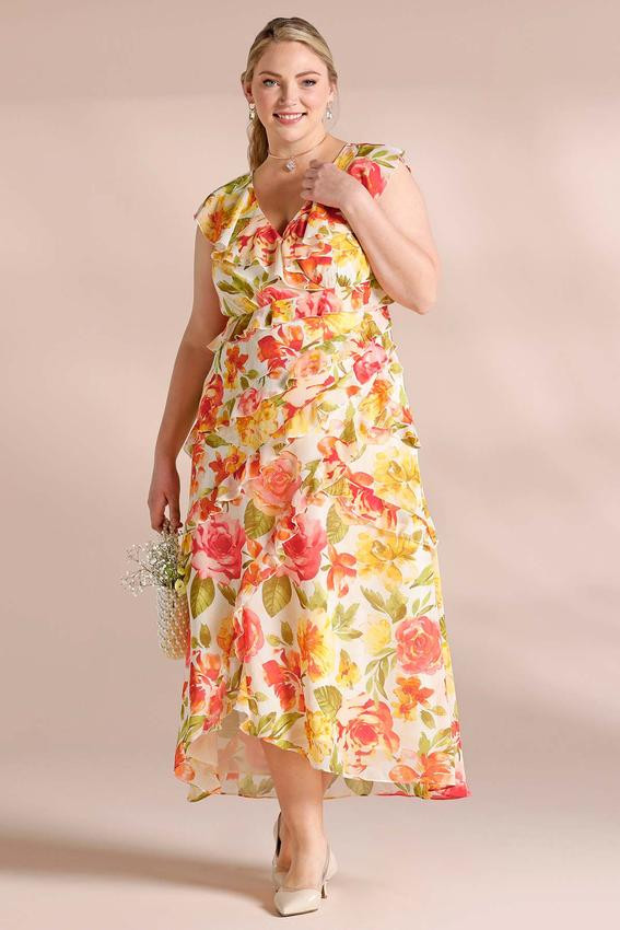 Plus Size Ruffled Island Floral Dress | Cato Fashions