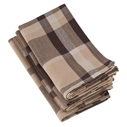100% Cotton Plaid Design Table Napkins (Set of 4) | Amazon (US)