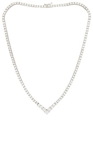 Gradient Tennis Necklace in Silver | Revolve Clothing (Global)