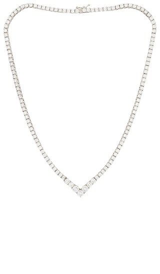 Gradient Tennis Necklace in Silver | Revolve Clothing (Global)