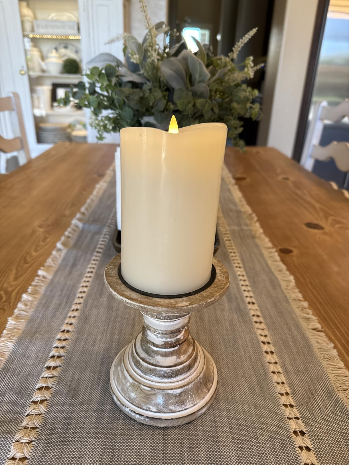 Eywamage Birch Bark Flameless Pillar Candles with Remote, Flickering Rustic Battery LED Wood Cand... | Amazon (US)