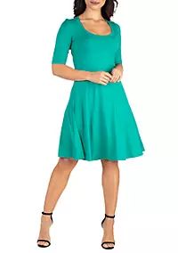 Elbow Sleeve Knee Length Dress | Belk