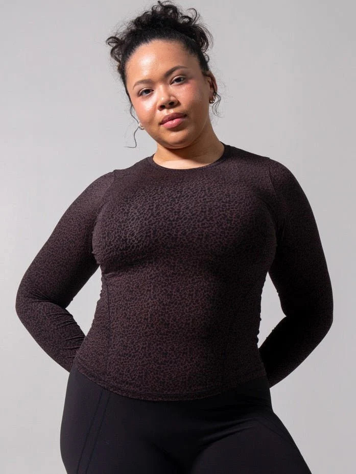 Halo Long Sleeve Hip Tee - Leopard Print | Buffbunny Collection
