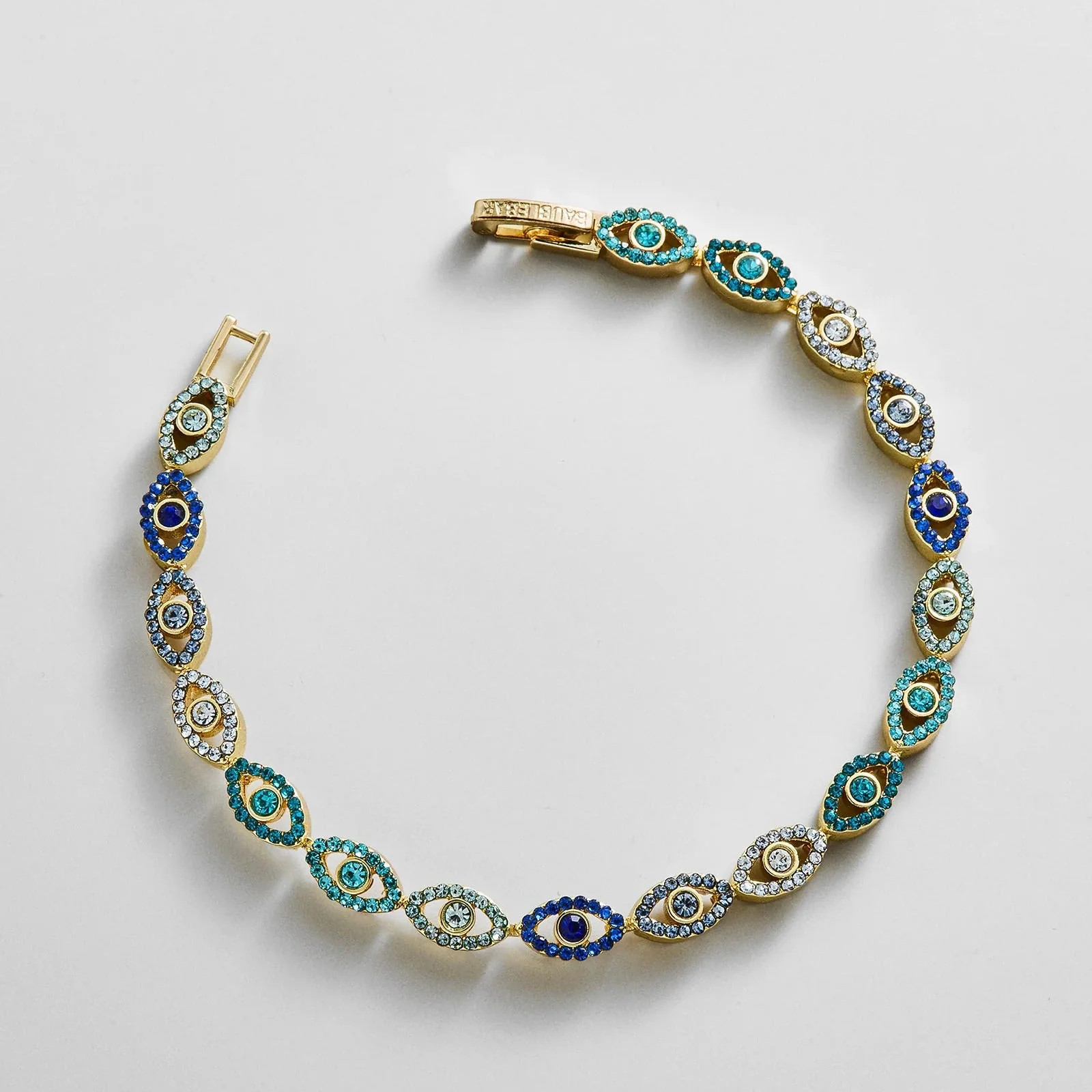 Evil Eye Tennis Bracelet - Gold/Blue | BaubleBar