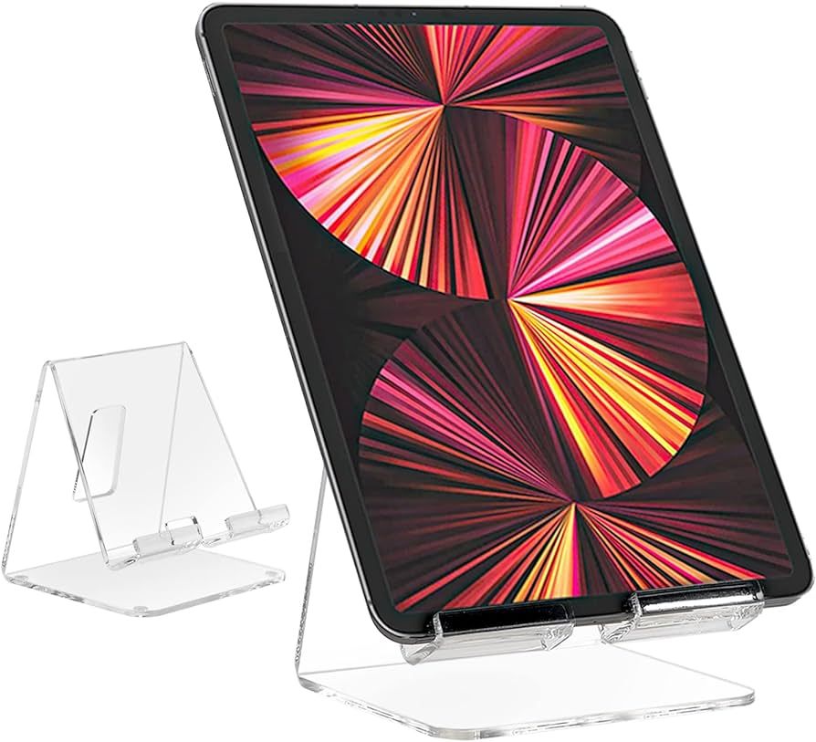 Kamehame Acrylic Desk Tablet Stand, Clear ipad Stand, Compatible with ipad, ipad Pro 12.9, 11, 10... | Amazon (US)