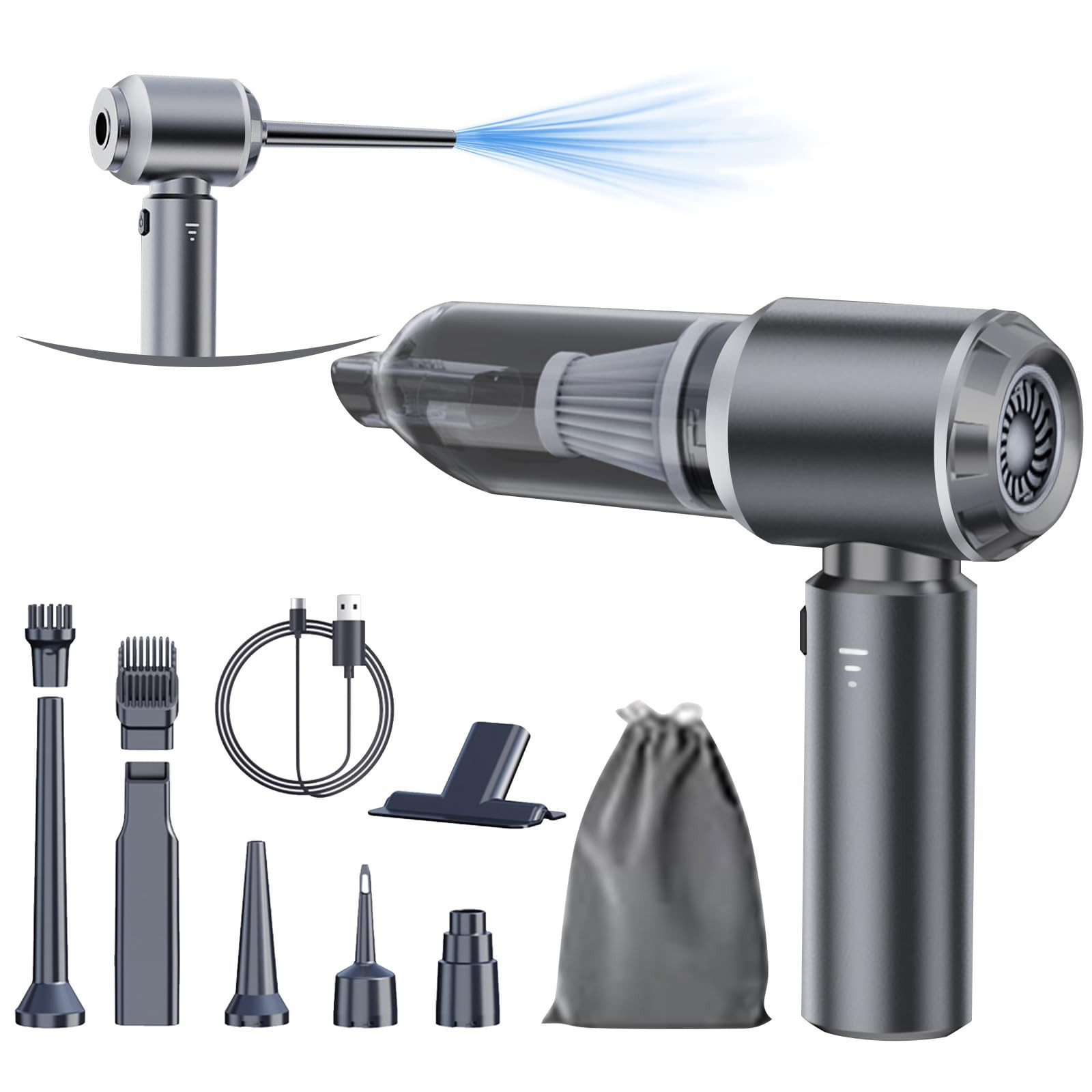 Car Vacuum Portable Cordless 20000PA High power Mini Vacuum Cleaner 4-in-1 Compressed Air Duster ... | Amazon (US)