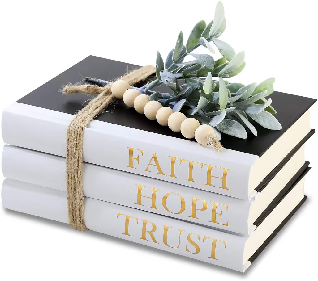 Decorative Hardcover Quote Books,Black and White Decoration Books, Farmhouse Stacked Books,Hope |... | Amazon (US)