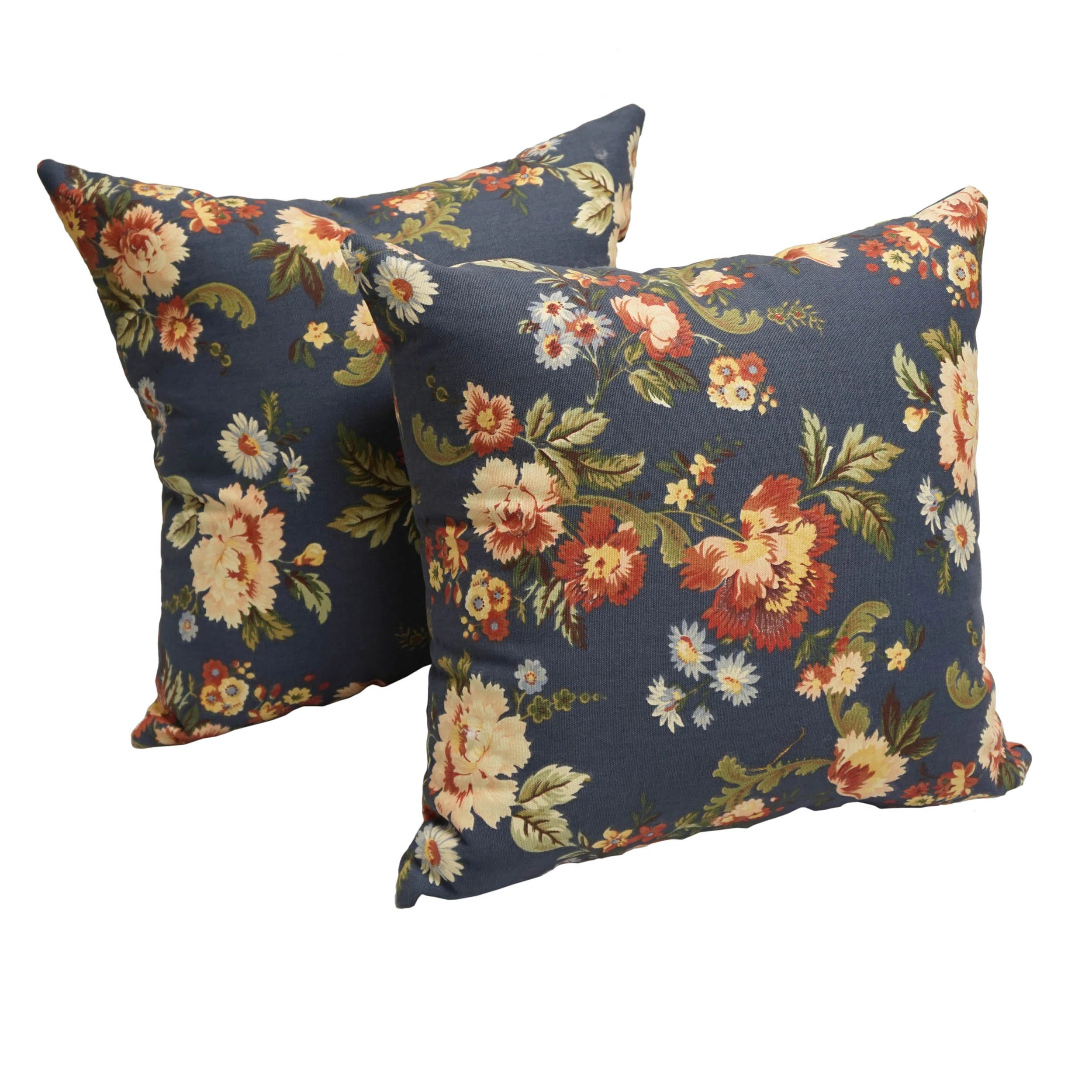 Floral Cotton Blend Reversible Throw Pillow (Set of 2) | Wayfair North America