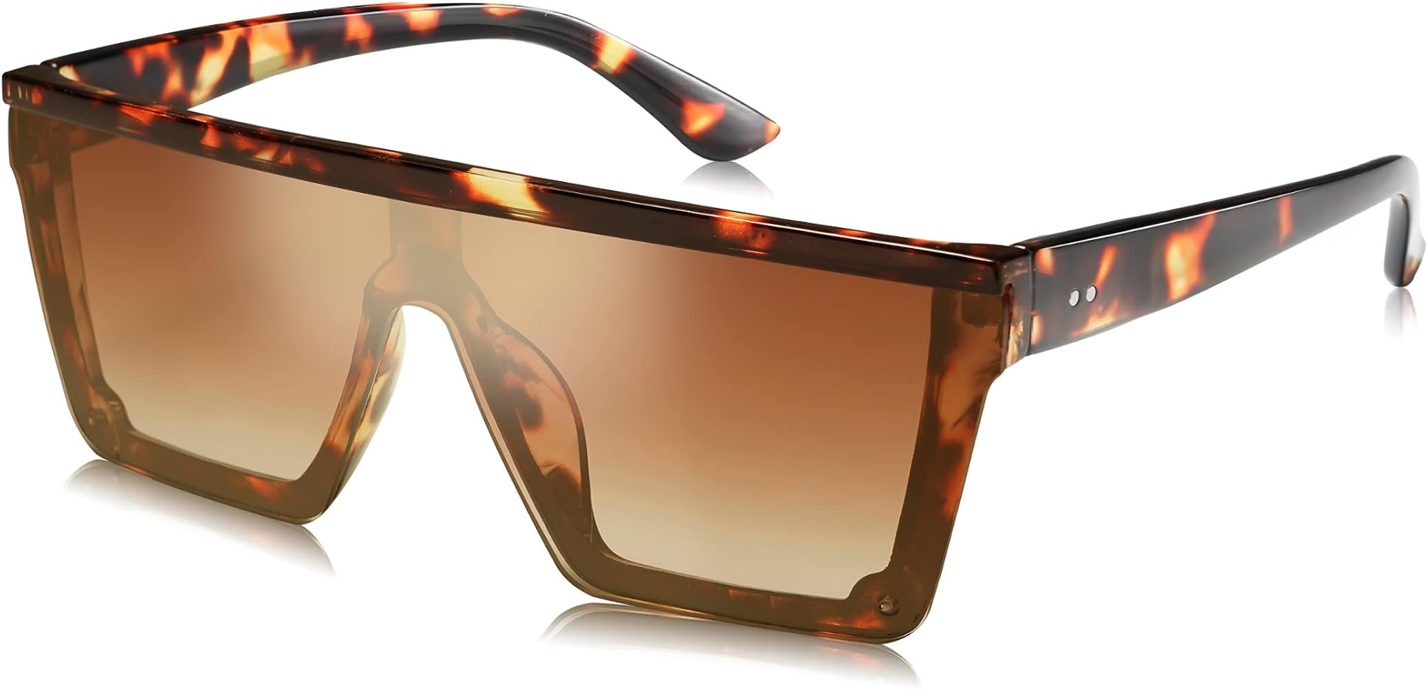 SOJOS Square Big Sunglasses Women Thick Frame Flat Top Mirrored Sunnies Shades Goggle Siamese Len... | Amazon (US)