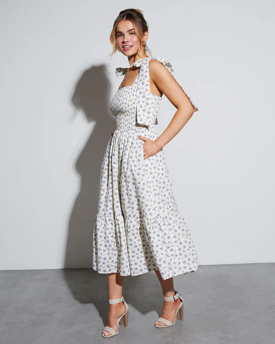 Josephina Floral Tie Strap Midi Dress | VICI