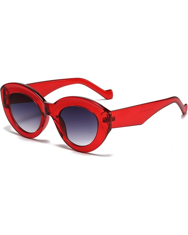 AIEYEZO Oversized Cat Eye Sunglasses for Women Cute Oval Thick Frame Cateye Sun Glasses Chic Retr... | Amazon (US)