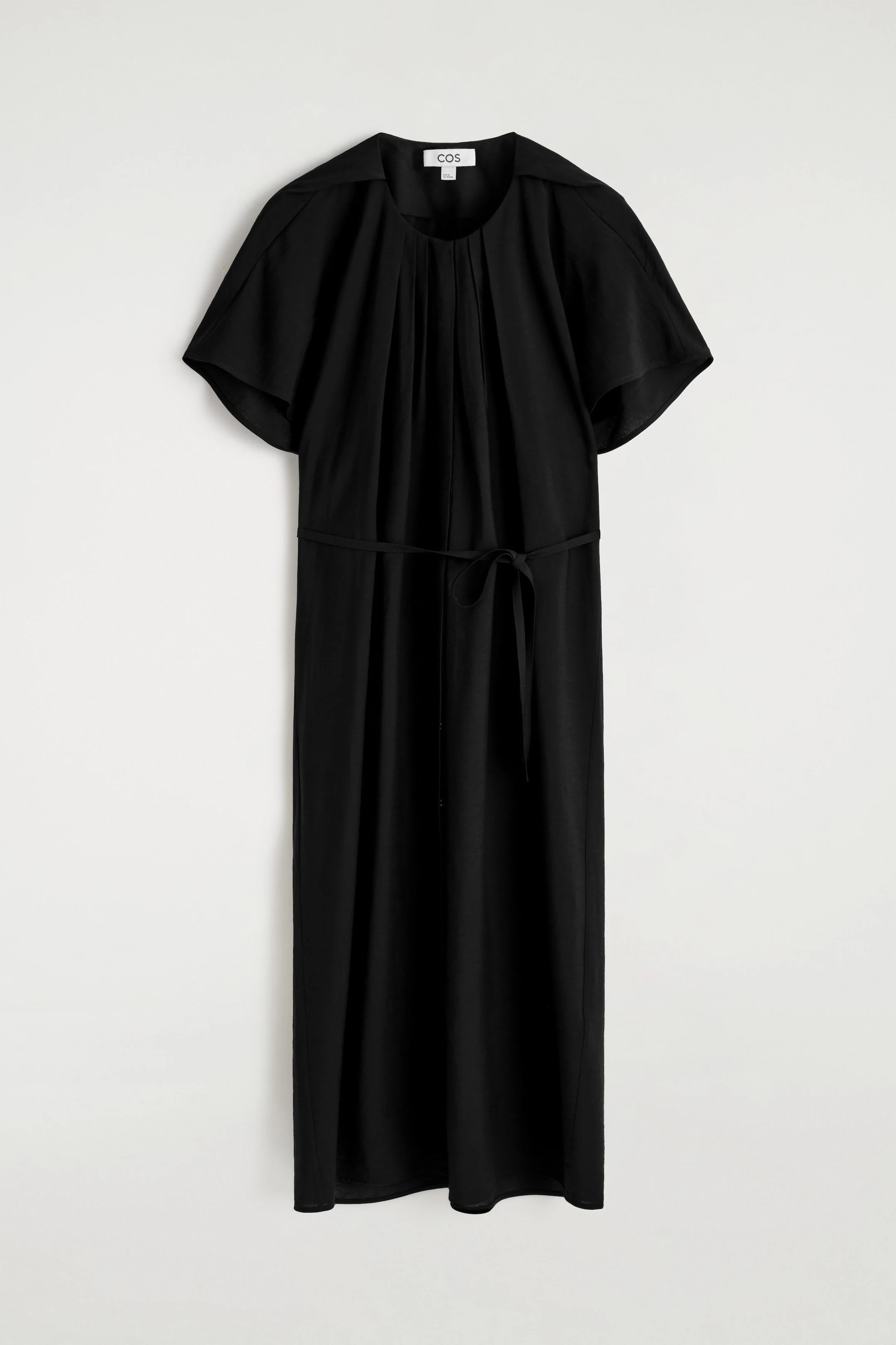 VESTIDO MIDI PLISADO CON CINTURÓN - NEGRO | COS ES | COS (EU)