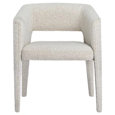 Corisande Modern Classic Cream Performance Boucle Dining Arm Chair | Kathy Kuo Home