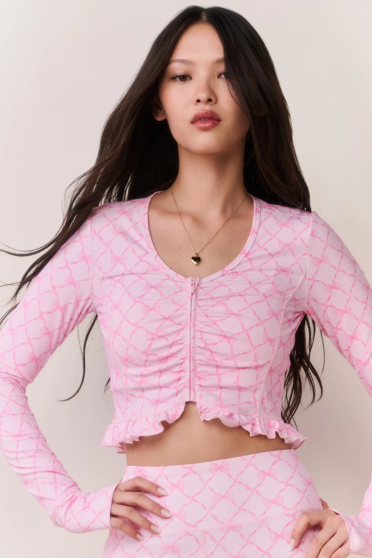 Sweetheart Medway Zip-Up Active Top | LoveShackFancy