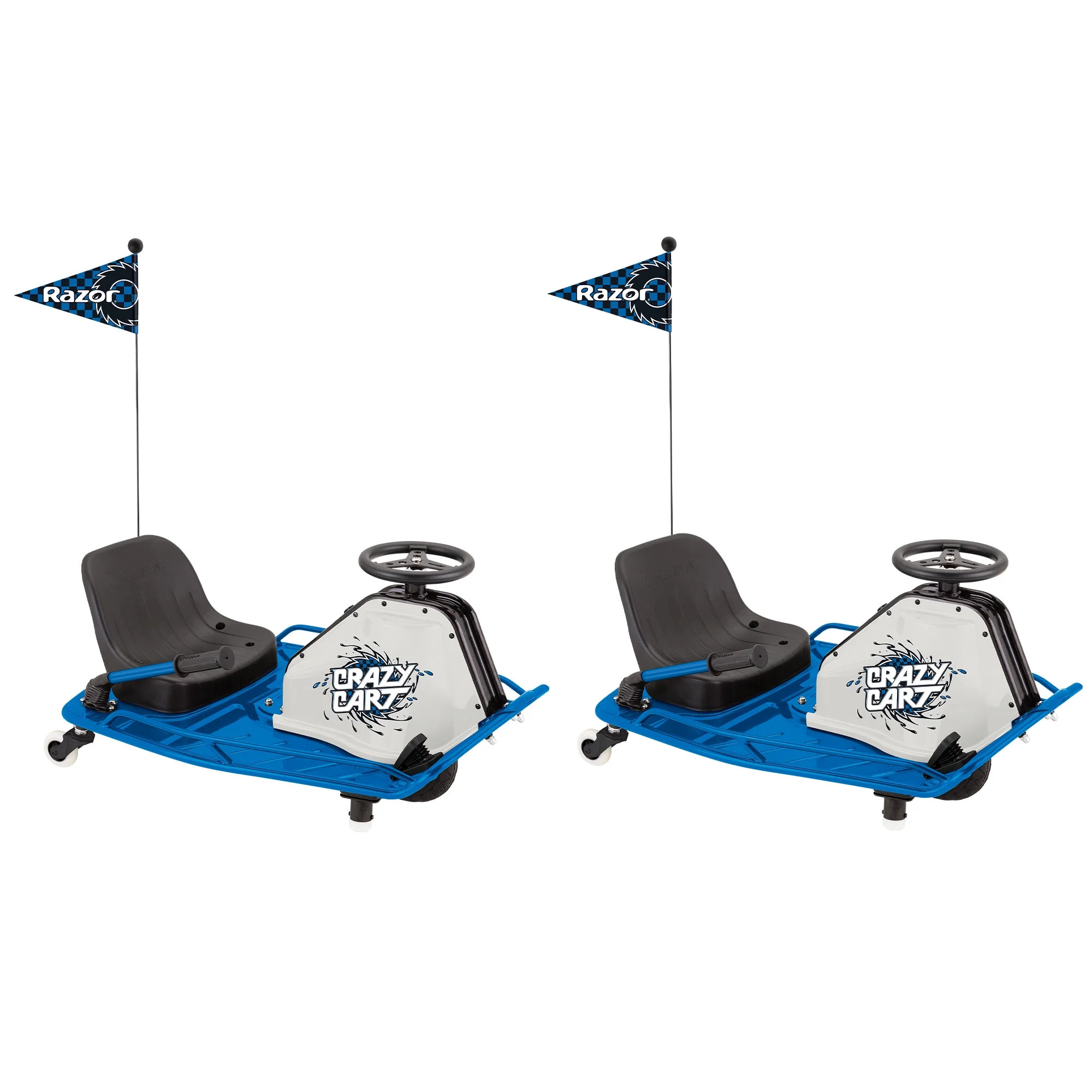 Razor High Torque Motorized Drifting Crazy Cart w/ Drift Bar, Blue (2 Pack) | Walmart (US)