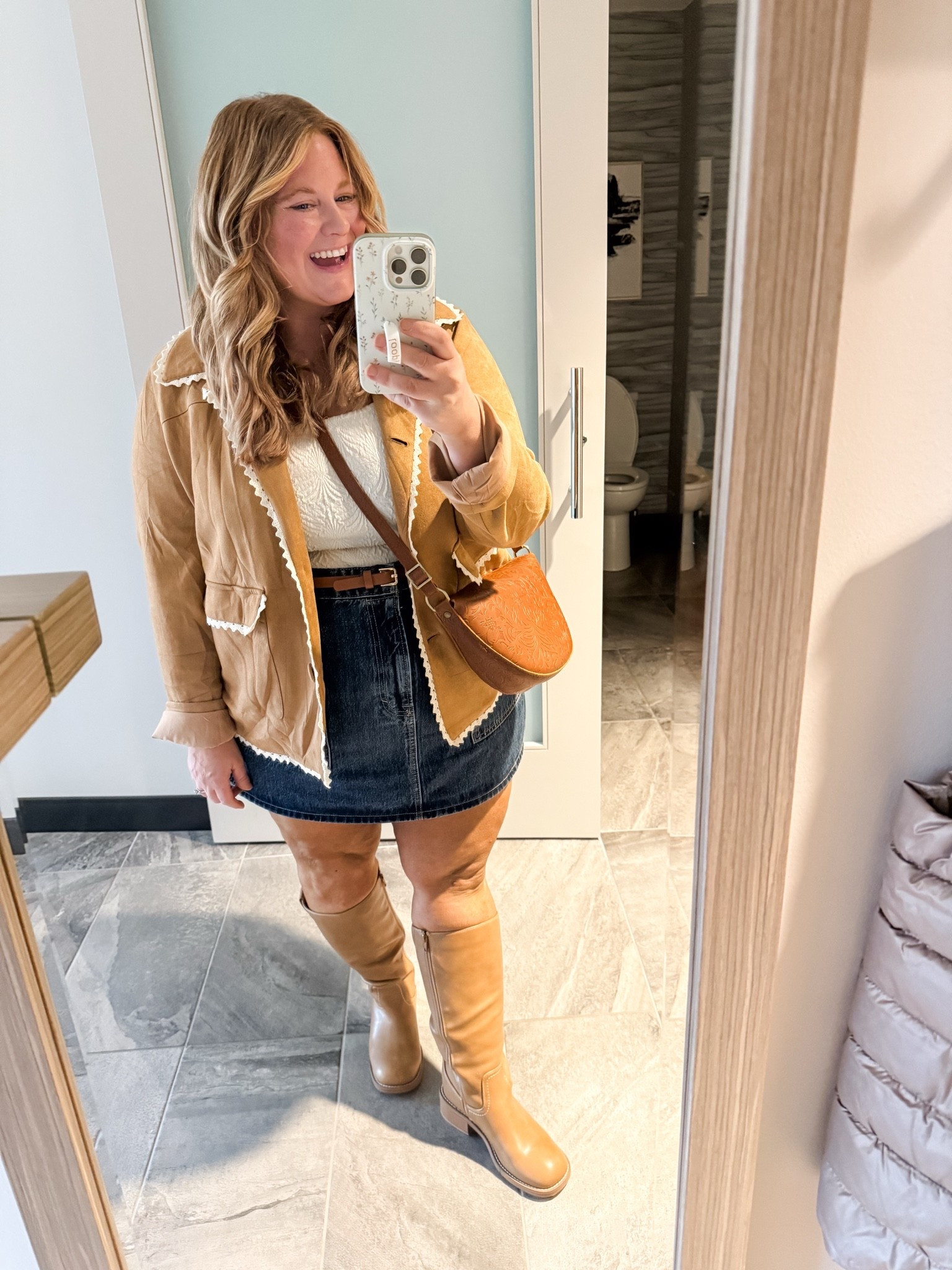 Date night outfit!

XL in suede jacket, 18 in denim mini skirt, XL in textured tank, 7 wide in boots

#LTKSeasonal #LTKMidsize #LTKPlusSize