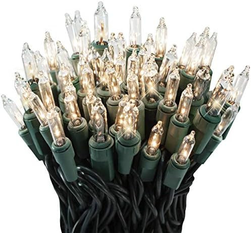 100 Clear Twinkle Lights on Green Wire, Indoor/Outdoor Use, Lighted Length of 20.6', Total Length... | Amazon (US)