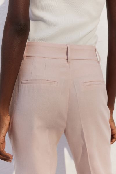 Linen-blend trousers - Light pink - Ladies | H&M GB | H&M (UK, MY, IN, SG, PH, TW, HK)