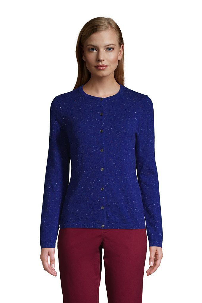 Women's Petite Cashmere Cardigan Sweater - Lands' End - Blue - L | Lands' End (US)