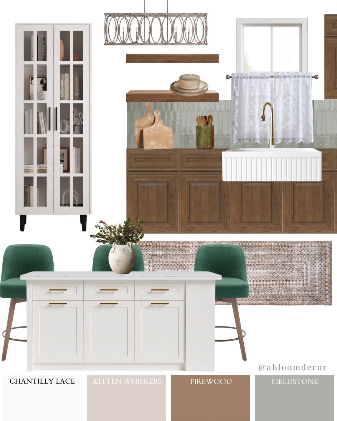 Cozy White & Green Farmhouse Kitchen Design

#LTKHome